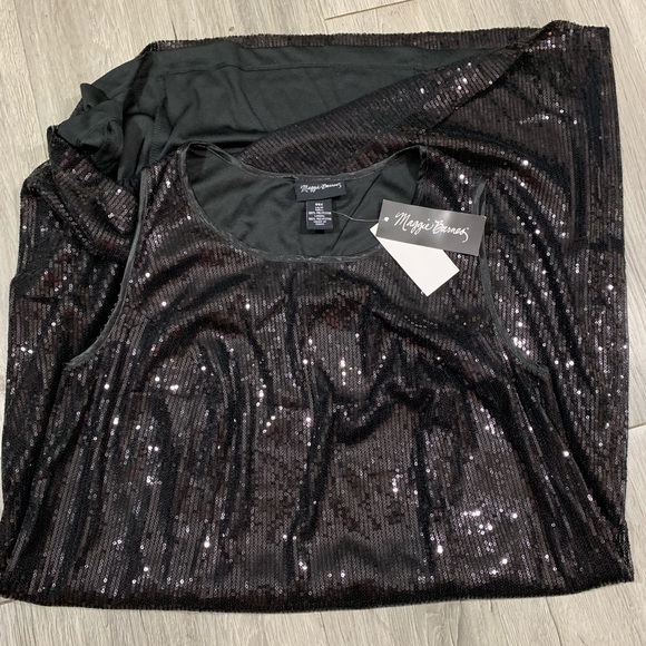 Maggie Barnes NWT SEQUIN BLACK Sheath Dress - Picture 5 of 8